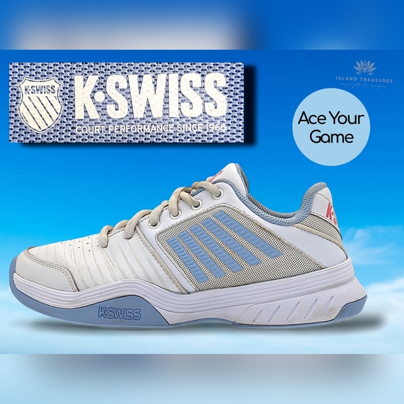 K-Swiss Court Pro Women's Size 9.5 / EU 41.5 White and Blue Cushioned Sneakers - Picture 17 of 17